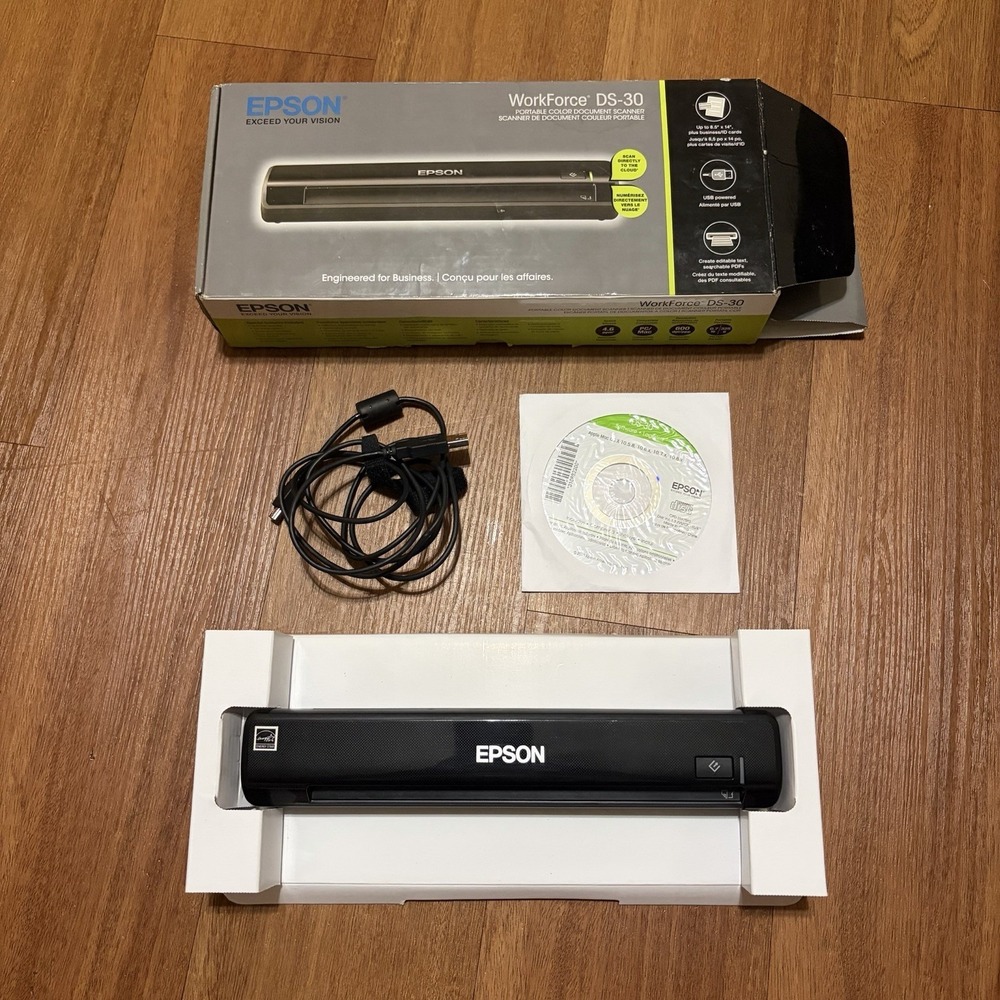 Epson WorkForce DS-30 Portable Color Document Scanner Open Box VGUC